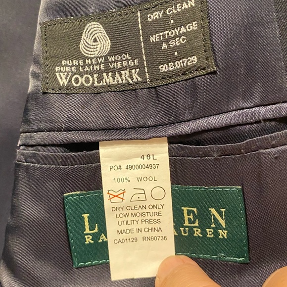 SALE!!! Y2K Sophisticated LRL Suit Coat Old Money WoolMark Lined Plus M48 Blue - Picture 4 of 12